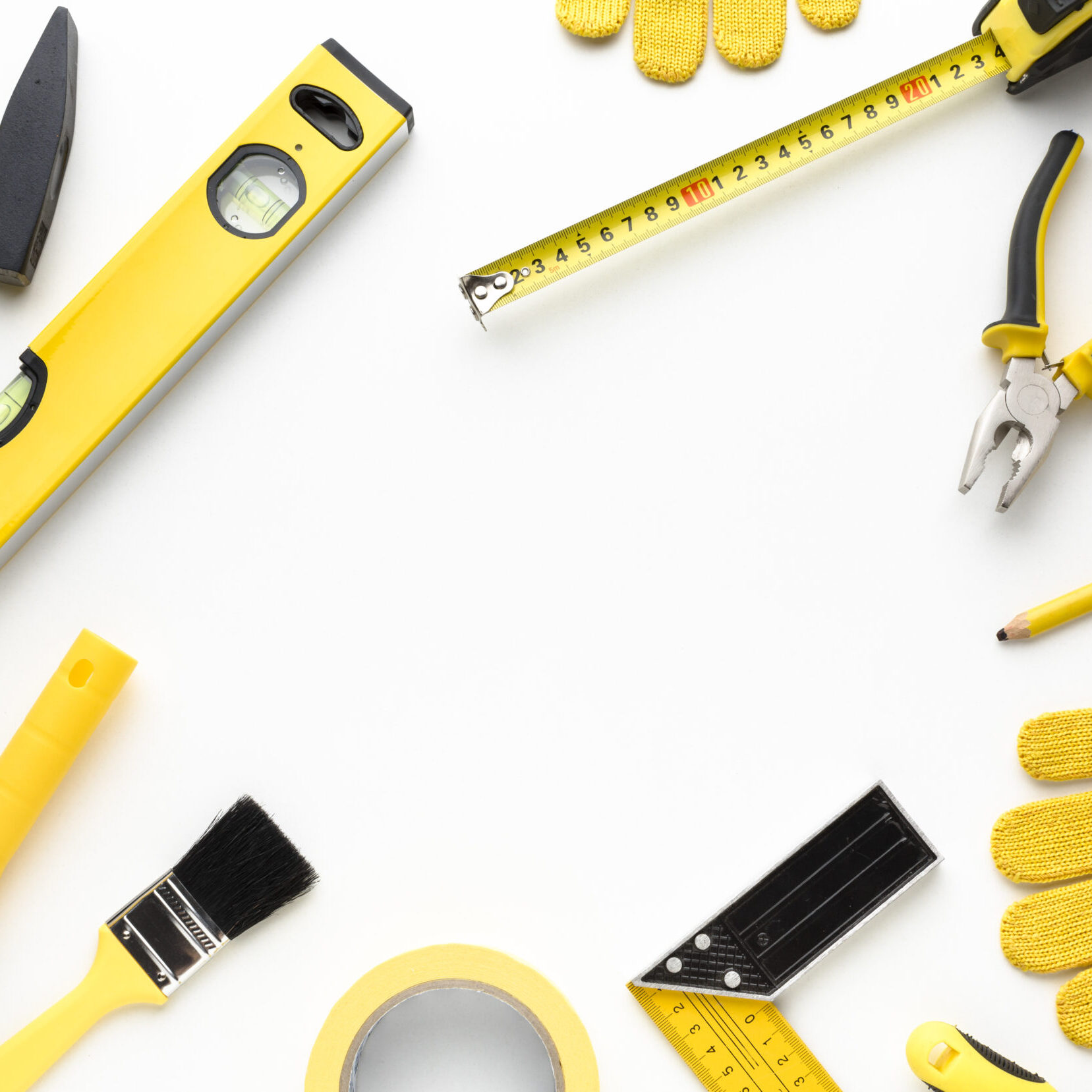 yellow-tools-frame-with-copy-space